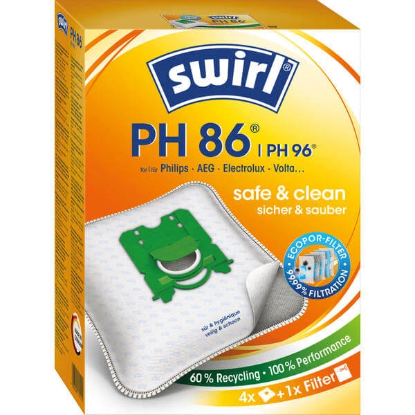 Swirl Staubfilterbeutel PH86 MicroPor Plus AirSpace - Staubbeutel 3 Swirl Staubfilterbeutel PH86 MicroPor Plus AirSpace - Staubbeutel