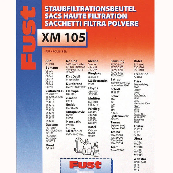 Fust XM 105 / PARQUET - Staubbeutel 4 Fust XM 105 / PARQUET - Staubbeutel – Bild 2